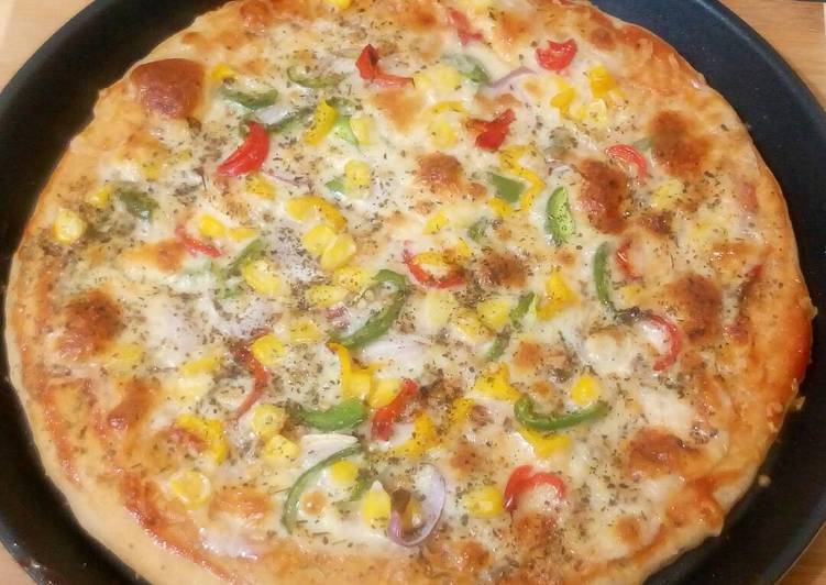 Simple Way to  Make Super healthy Whole wheat and oats base pizza Appetizing