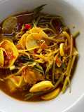 Southern Thai Sour Curry with Fresh Bamboo Shoots and Water Spinach