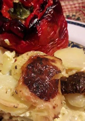 Una foto de Pimiento relleno con pastel de papas