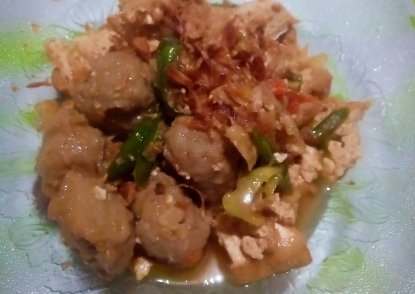 Tumis tahu bakso cabe hijau#MmAnna2022🌶️🌶️🌶️🧄🌰