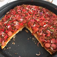 A picture of No-Cheese Pizza.