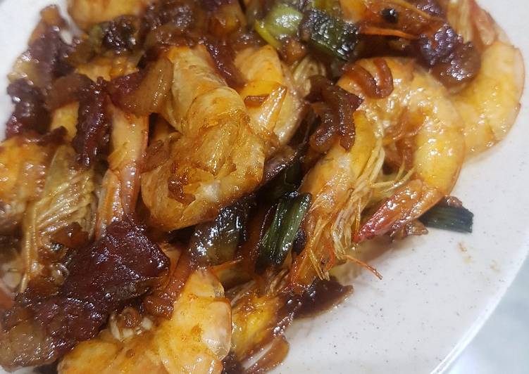 Udang butter with bacon