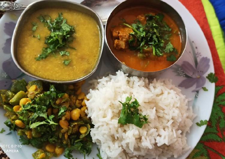 Saturday Fresh Atta badi peas and lotus stem curry