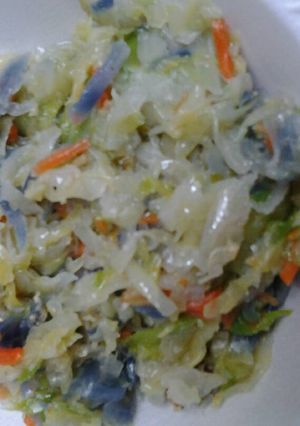 A picture of Fried coleslaw mix.