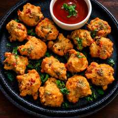 Crispy tangy and spicy pink lentil fritters (masoor dal pakoda)-レシピのメイン写真