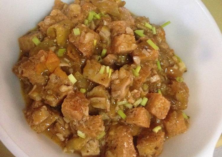 Recipe of Super Quick Homemade Chicken &amp; Tofu in Tomato