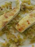 Queso Brie sobre lecho de puerros