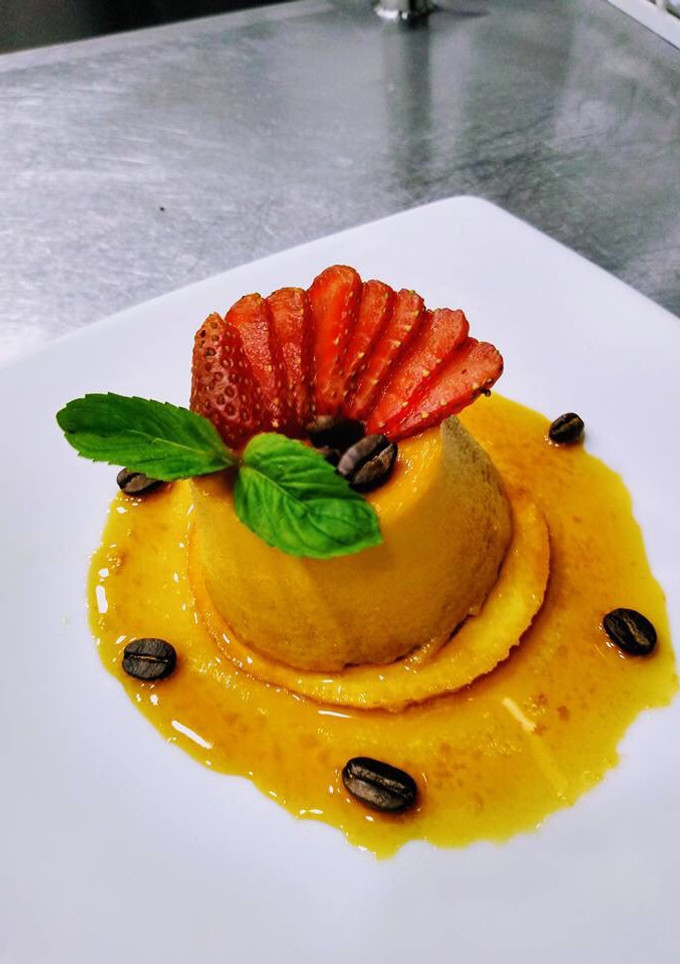 Una foto de Flan de café