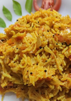 A picture of Tomato Rice / Thakkali Sadam.