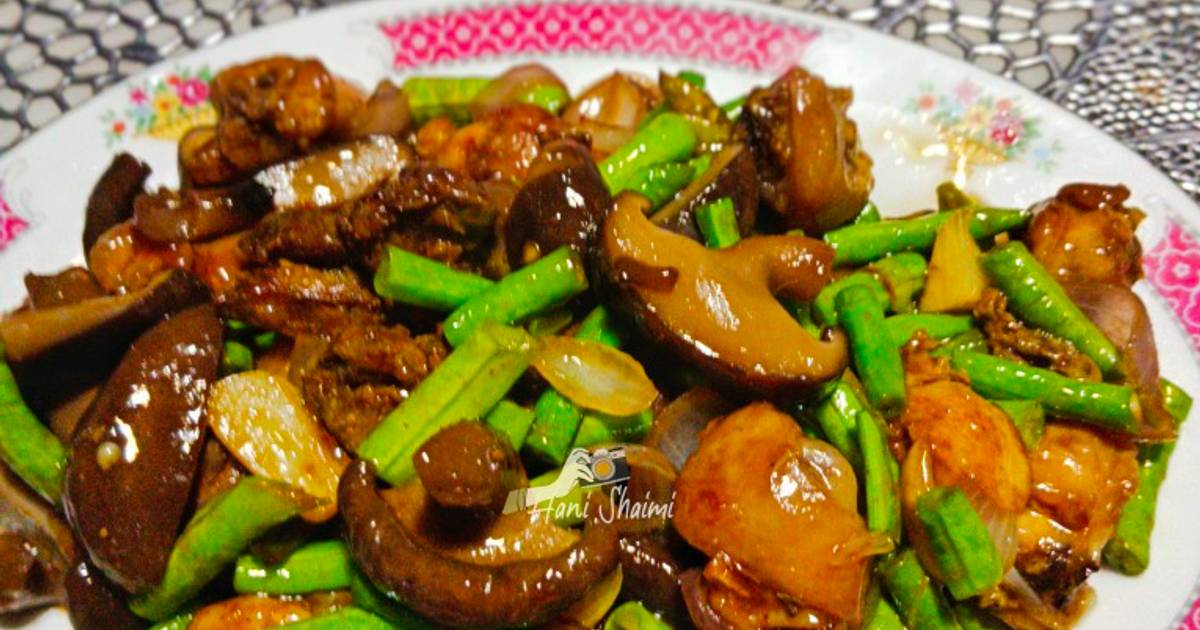 Resipi (12/12) Ayam Oyster Sauce bersama Cendawan Shiitake oleh Hani