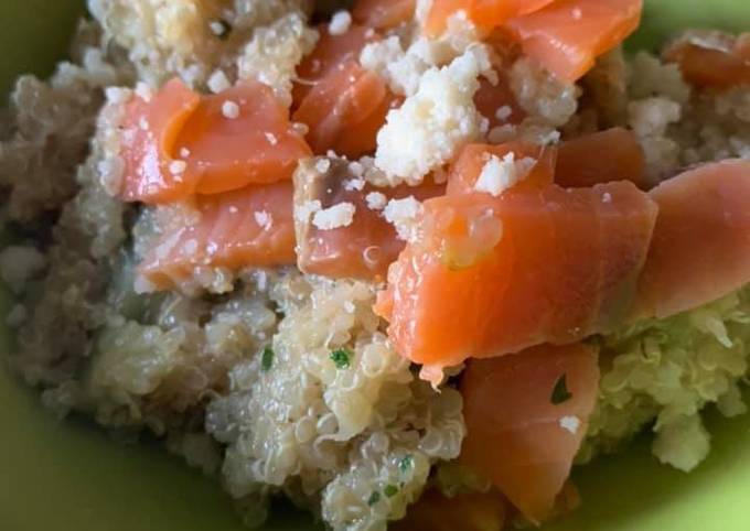 Risotto de Quinoa au courgette et saumon au Thermomix