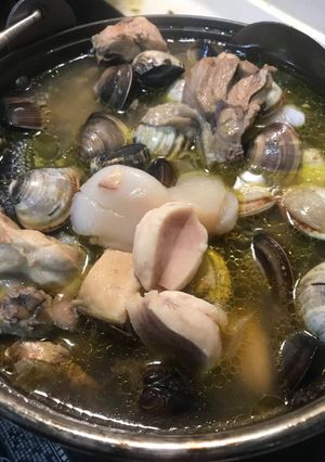 養蔘三貝放山雞湯 的食譜成品照片