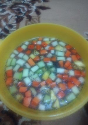 Foto resep Es buah selasih