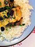Merluzzo con funghi e mirtilli rossi
