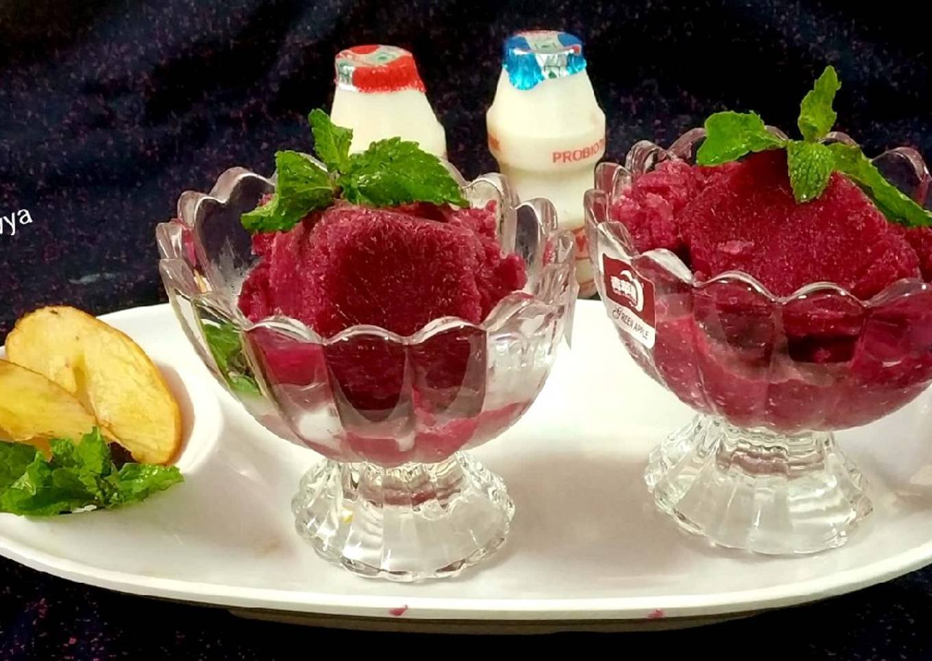 Apple beetroot yakult sorbet