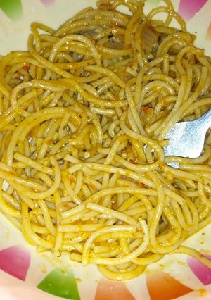 A picture of Jollof Spaghetti.