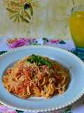 Tallarines caseros con salsa de cerdo al vino blanco🍝