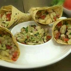 Papad Cone Chaat A picture of Papad Cone Chaat.