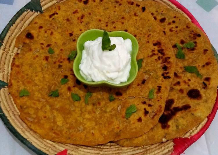 Steps to Prepare Speedy Leftover daal paratha