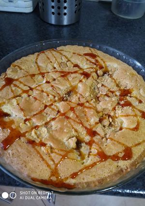 Una foto de Bizcocho de plátano y galletas al caramelo😋