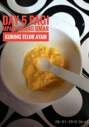 Foto resep Mpasi menu tunggal kuning telur ayam