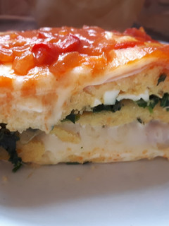Una foto de Lasaña de polenta