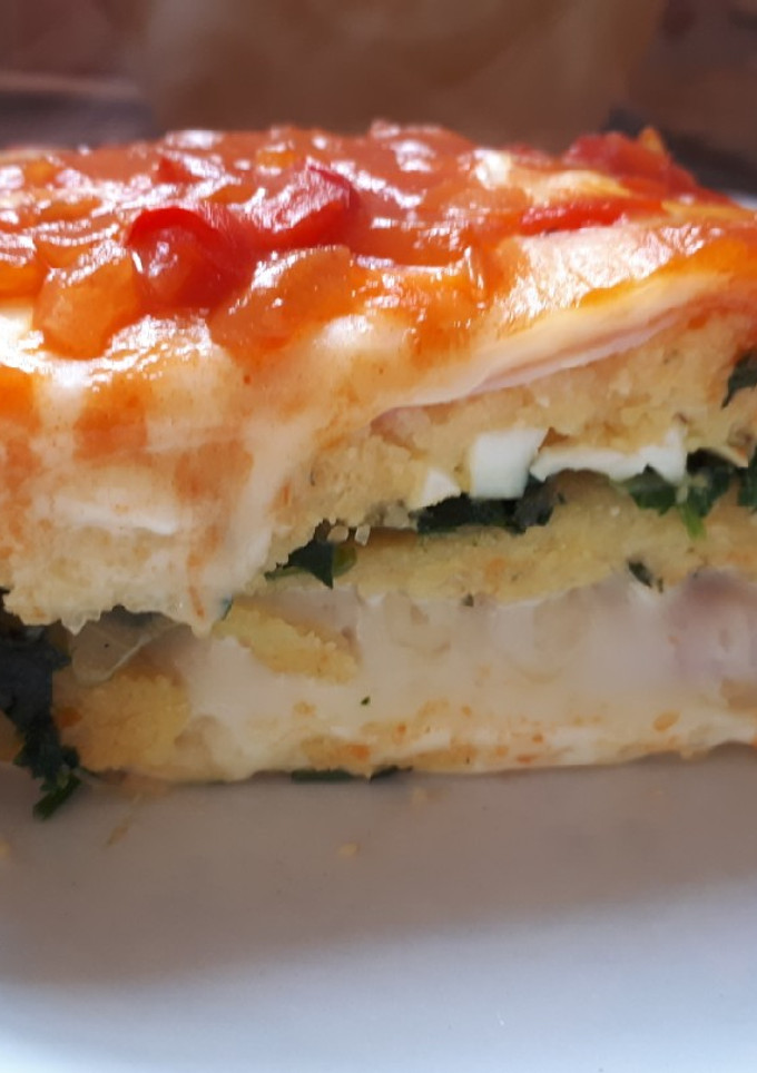 Una foto de Lasaña de polenta