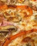 Pizza de Cogumelos, Bacon e Pimentos