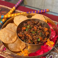 A picture of Ashtami prasad masala chana.