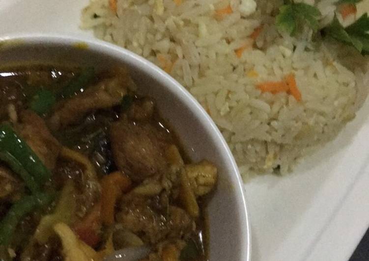 Recipe of Speedy Chinese rice with shredded chicken sauce