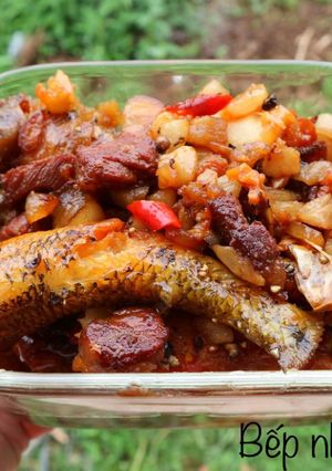 Hình của món Cá bống cát kho tóp mỡ - Đọt bầu xào tỏi.