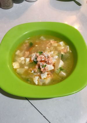 Foto resep MPASI 11m+ ; Soup Salmon