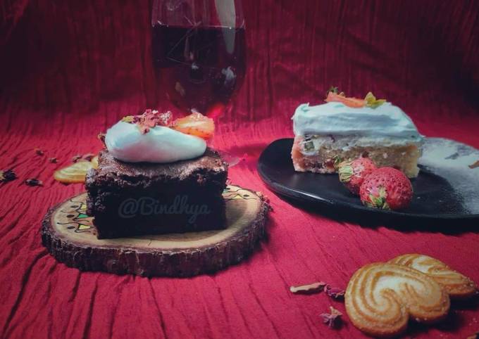 Recipe of Favorite Chocolaty Brownies and Tooty Fruity cake