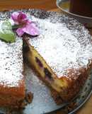Tarta de queso y arándanos con base de galletas
