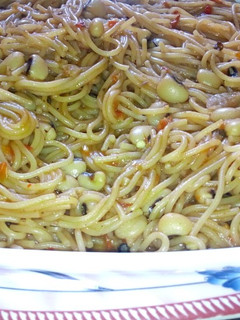 A picture of Beans & spagetti jollof.