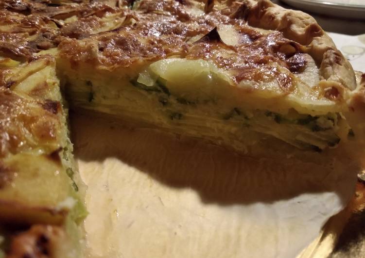 Recetta di Qualsiasi sera della settimana Torta salata zucchine porri patate