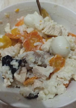 Foto resep Nasi uduk tim ayam wortel telor puyuh tahu putih