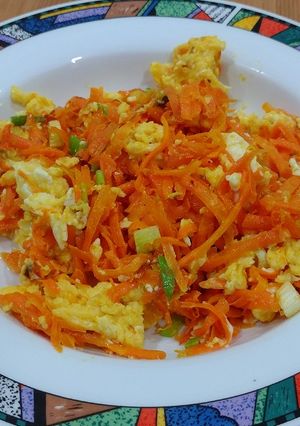 A picture of Carrot Scrambled Eggs.