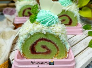Foto resep Pandan Chiffon Roll Tepung Ketan (820)