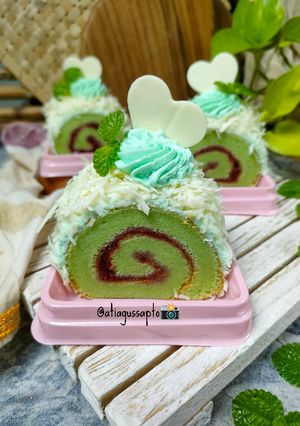 Foto resep Pandan Chiffon Roll Tepung Ketan (820)