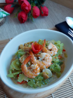 Foto resep Tumis Pare Udang Pedas