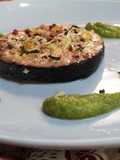 Medaglioni di salmone,con purè di patata e zucchina