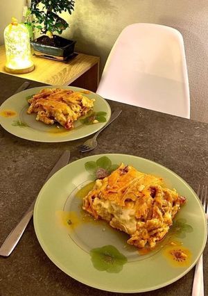 Une photo de 🥓🧀 Gratin de macaroni, reblochon et chorizo au Thermomix