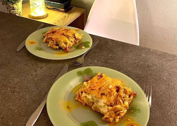 Recipe of Homemade 🥓🧀GRATIN DE MACARONI REBLOCHON CHORIZO 🧀🥓