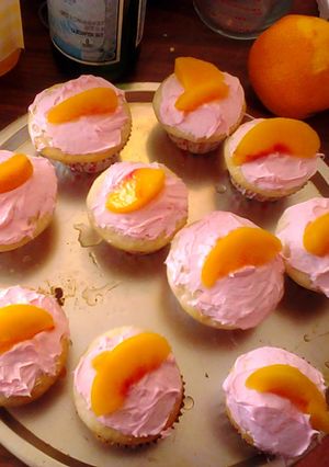 A picture of pink moscoto cupcakes.