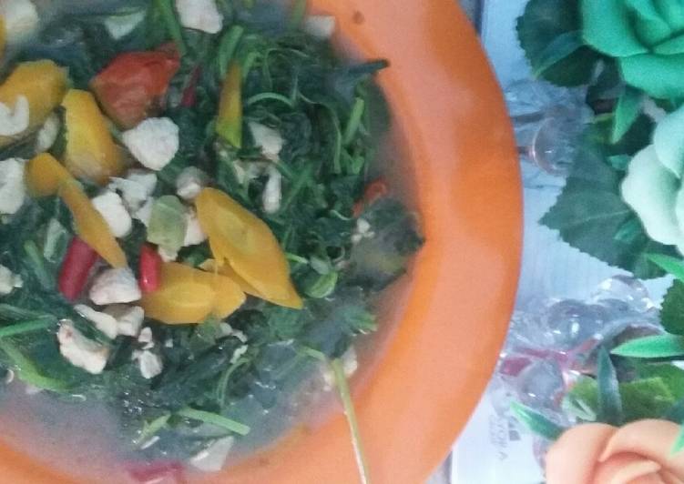 Tumis Bayam kaldu ayam