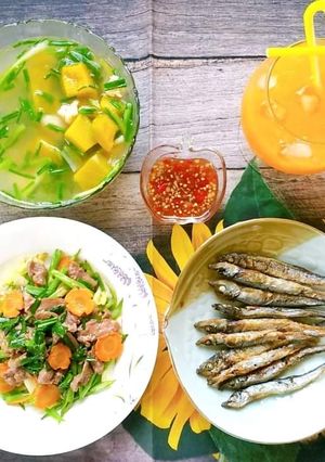 Hình của món Mâm cơm gia đình thời Covid 19.