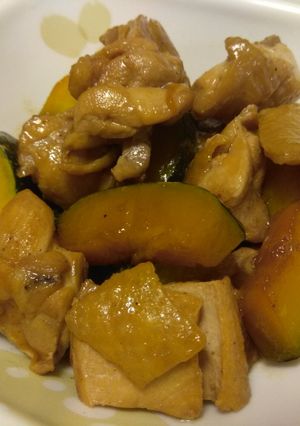 日式醬燒南瓜雞 的食譜成品照片