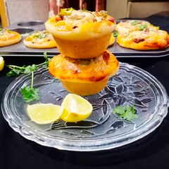 Chicken bbq pizza muffins/pizza cups And bbq pizza A picture of Chicken bbq pizza muffins/pizza cups And bbq pizza.
