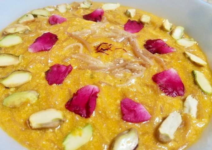 Recipe of Thomas Keller Alphonso mango vermicelli kheer/ mango sevai kheer